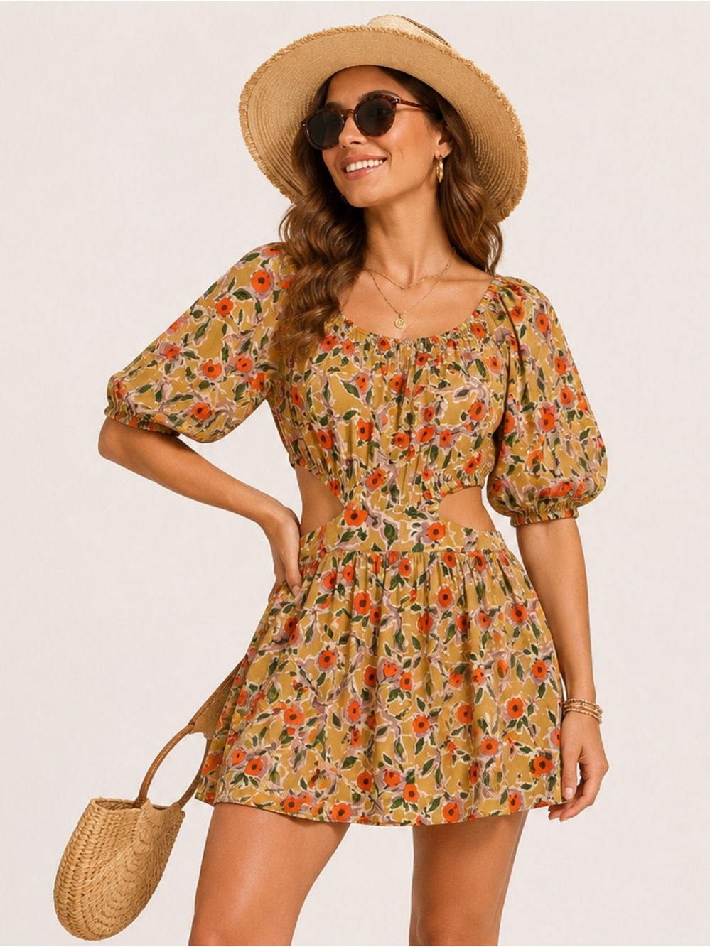 Valija Floral Cutout Mini Dress NWT Size S | Boho Chic Summer